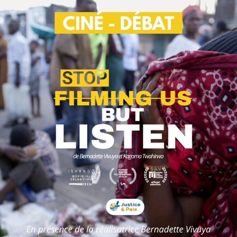 Affiche evenement stop filming us but listen