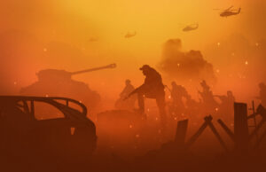 paysage-de-guerre-et-de-conflit-avec-char