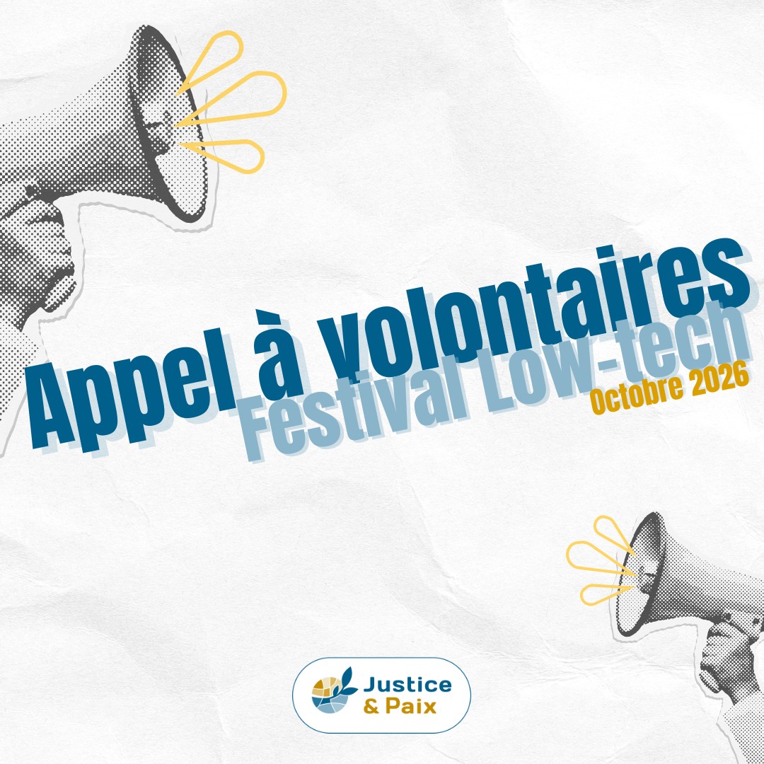 Affiche : Appel à volontaires – Festival Low Tech 2026 à Liège
