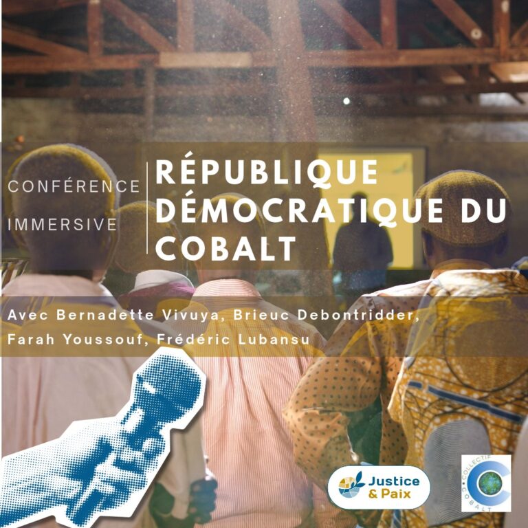 Conférence immersive sur l'extraction du cobalt en République démocratique du Congo, organisée à Etterbeek le 2 décembre 2026.